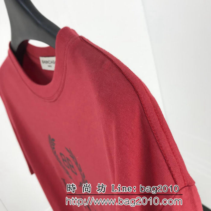 BALENCIAGA巴黎世家 19ss 麥穗雙B短袖 定制面料 七色可選百搭款 男女同款 ydi2466
